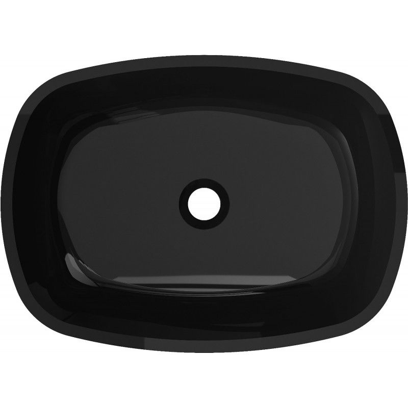 Mexen Araks стъклена умивалник за плот 54 x 39 cm, черна - 24155470