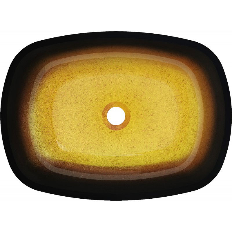 Mexen Araks стъклена мивка върху плот 54 x 39 cm, тъмно златно - 24155451