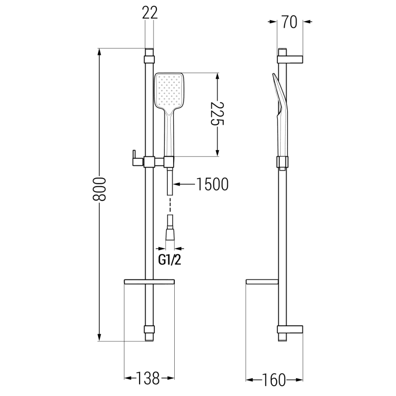 Mexen Lynx DQ62 златен душ комплект - 745914DQ62-50