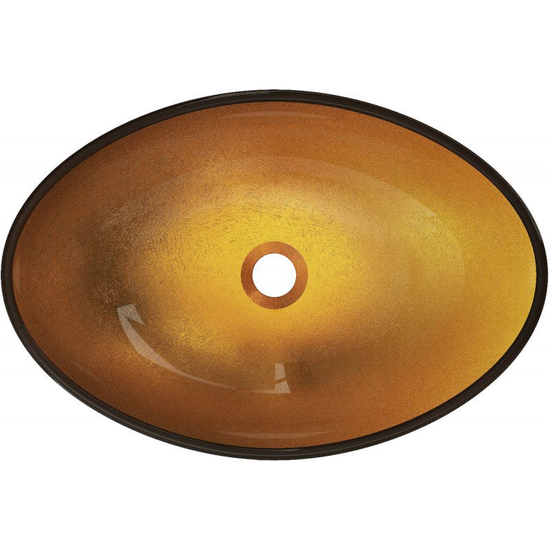 Mexen Sonia стъклена надплотна мивка 54 x 37 см, златна - 24145450