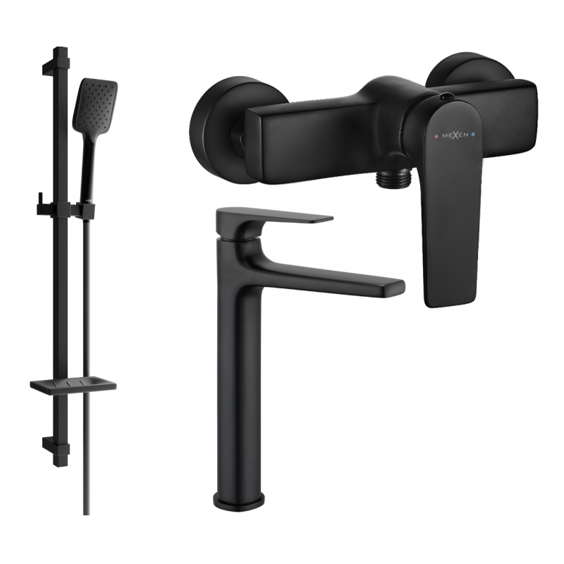 Mexen Lynx DQ62 душ комплект, черен - 745914DQ62-70
