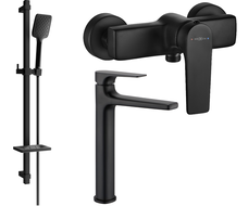 Mexen Lynx DQ62 душ комплект, черен - 745914DQ62-70