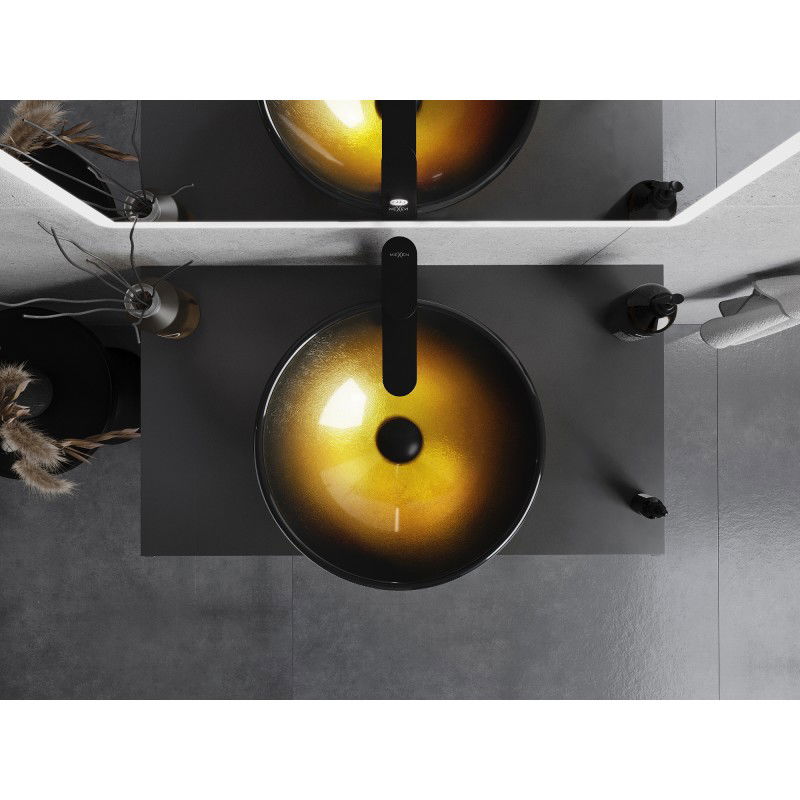 Mexen Mira стъклена плот за мивка 42 x 42 cm, тъмно златно - 24124251