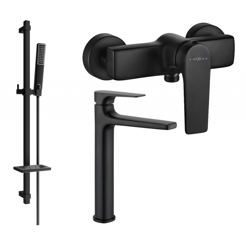Mexen Lynx DQ72 душ комплект, черен - 745914DQ72-70