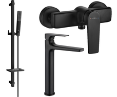 Mexen Lynx DQ72 душ комплект, черен - 745914DQ72-70