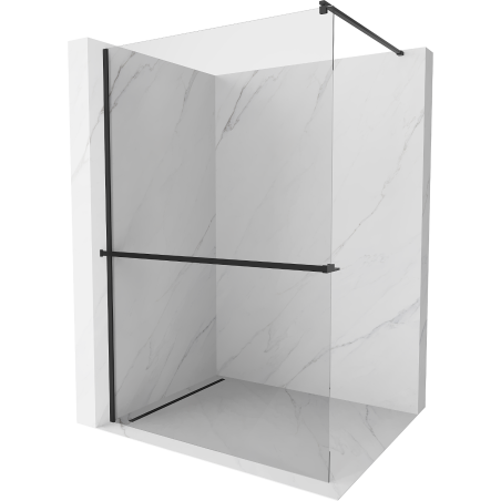Mexen Kioto+ стена за душ с плоскостета Walk-in 105 x 200 см, прозрачна, черна - 800-105-121-70-00