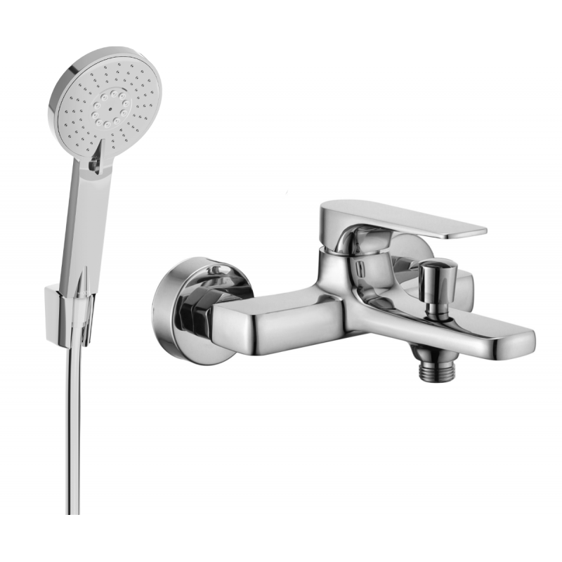 Mexen Lynx Смесител за вана R40 с душ комплект, хром - 74593R40-00