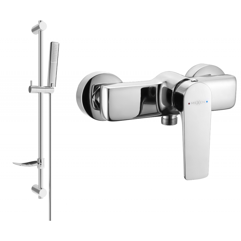Mexen Lynx DF72 душ батерия с душ комплект, хром - 74594DF72-00