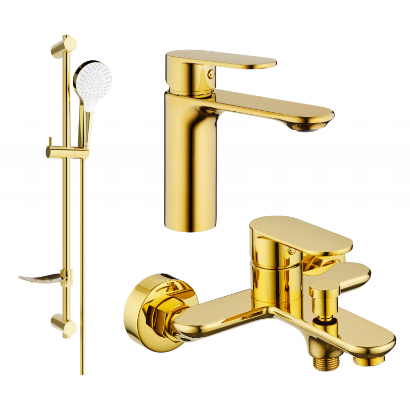 Mexen Milo DF05 комплект за вана, златен - 71303DF05-50