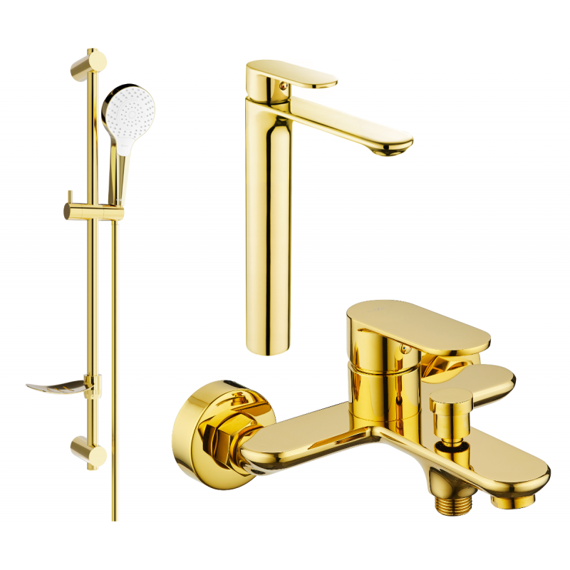 Mexen Milo DF05 комплект за вана, златист - 71313DF05-50
