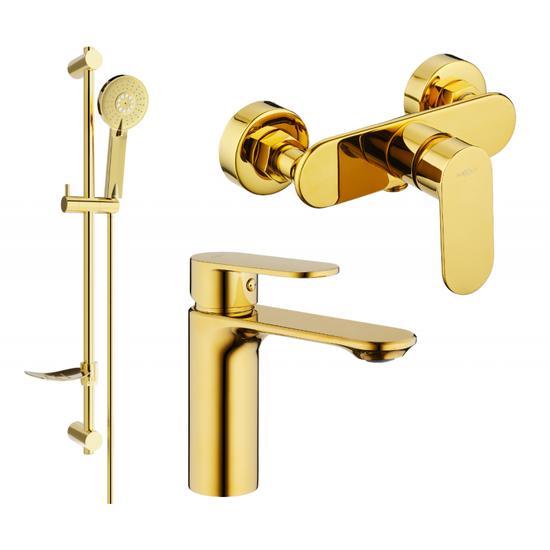 Mexen Milo DF40 душ комплект, златен - 71304DF40-50
