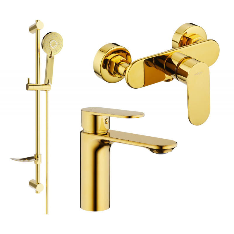 Mexen Milo DF40 златен душ комплект - 71304DF40-50