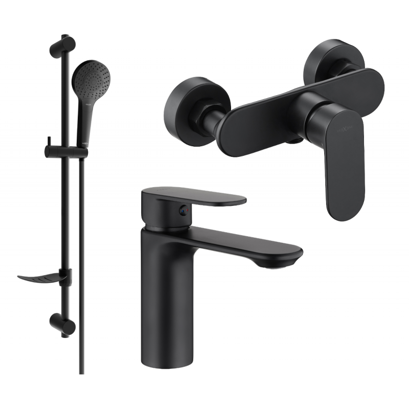 Mexen Milo DF05 комплект за душ, черен - 71304DF05-70