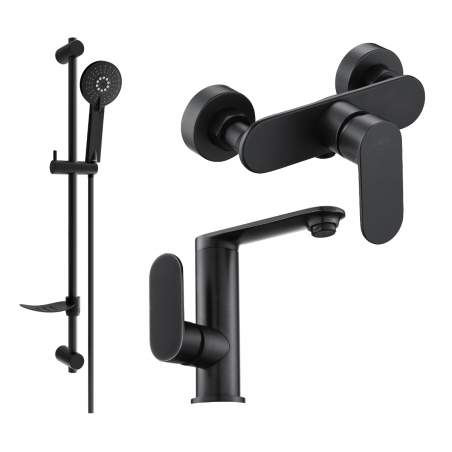 Mexen Milo DF40 душ комплект, черен - 713054DF40-70