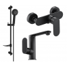 Mexen Milo DF40 комплект за душ, черен - 713054DF40-70