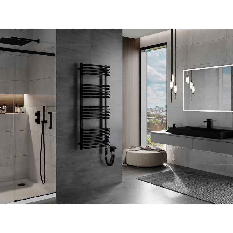 Mexen Apollo електрически радиатор 1210 x 450 mm, 600 W, черен - W117-1210-450-2600-70