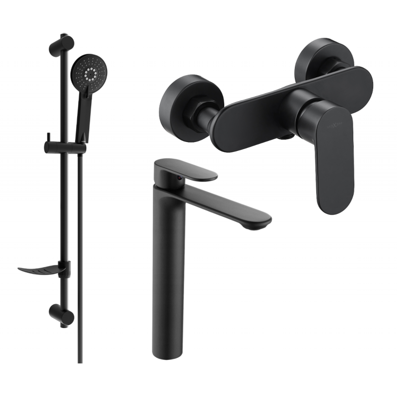 Mexen Milo DF40 комплект за душ, черен - 71314DF40-70