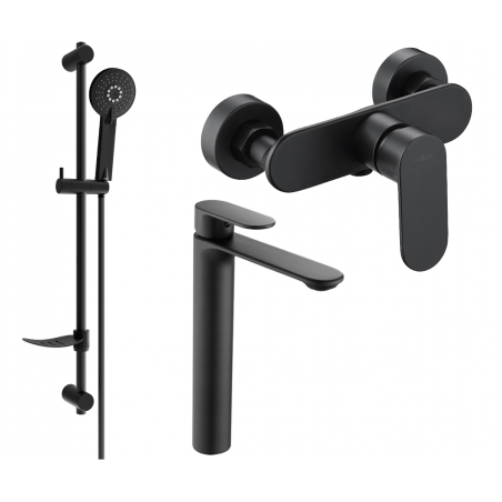 Mexen Milo DF40 комплект за душ, черен - 71314DF40-70