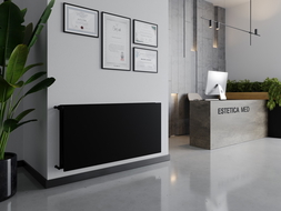 Mexen CHF20 Hygiene Flat панелен радиатор 600 x 1400 мм, странично свързване, 1405 W, черен - W420HF-060-140-70