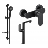 Mexen Milo DF40 душ комплект, черен - 713154DF40-70