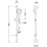 Mexen Milo DF05 комплект за душ, черен - 713154DF05-70