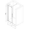 Mexen Velar плъзгащи се душ врати 140 cm, графит, четкана мед - 871-140-000-41-65