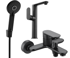 Mexen Milo R40 комплект за вана, черен - 713153R40-70