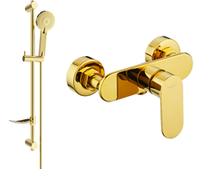 Mexen Milo DF40 душ батерия с душ комплект, златна - 7134R40-50