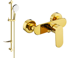 Mexen Milo DF05 душ батерия с душ комплект, златен - 7134R05-50