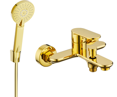 Mexen Milo R40 смесител за вана със душ комплект, златен - 7133R40-50