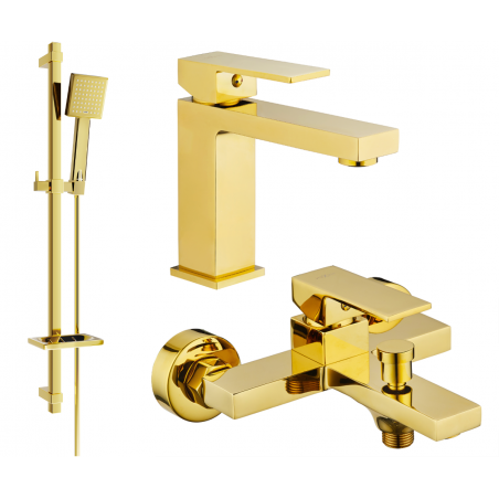 Mexen Uno DQ45 комплект за баня, златен - 71403DQ45-50