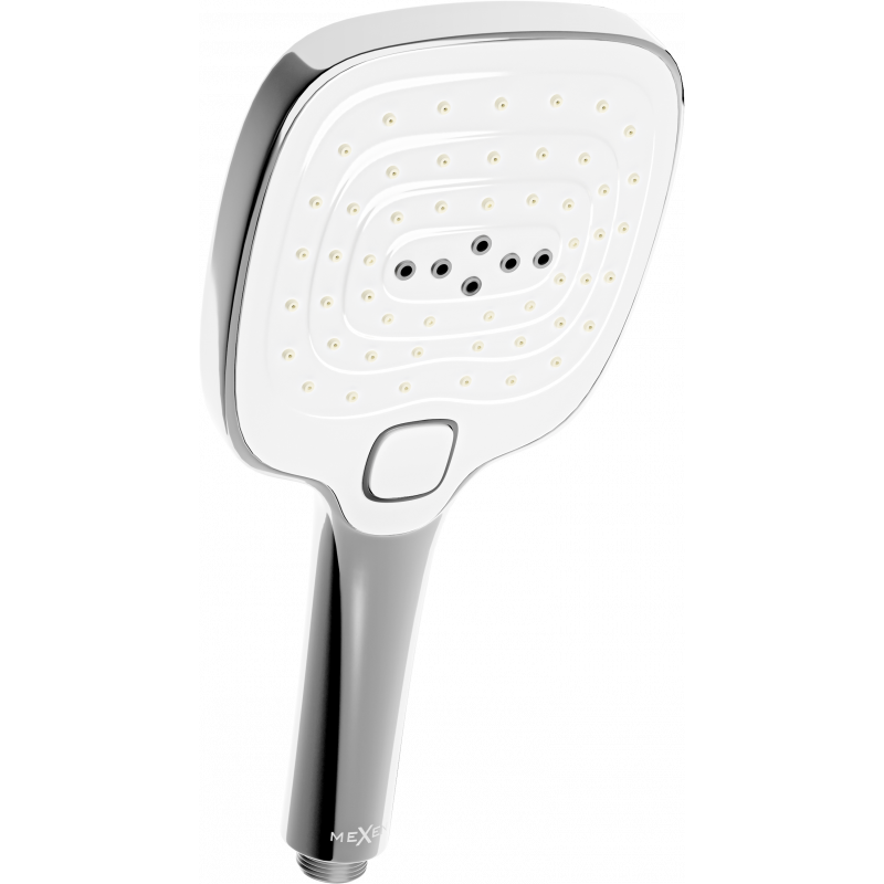 Mexen R-17 3-функционална ръкохватка за душ, хром/бяло - 79517-02