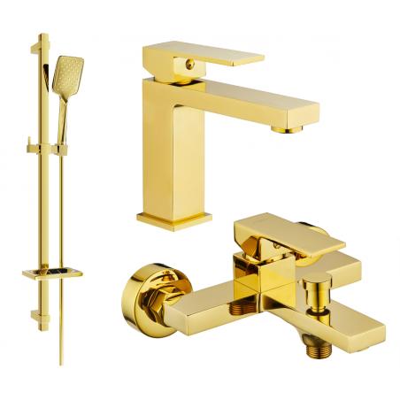 Mexen Uno DQ62 комплект за вана, златен - 71403DQ62-50