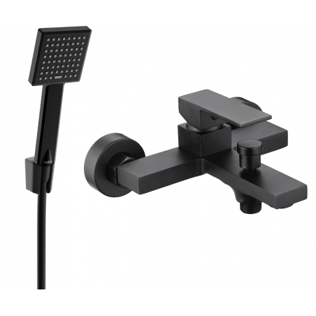 Mexen Uno R45 вана смесител с душ комплект, черен - 7143R45-70