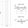 Mexen Line VR20SL панелен радиатор 1400 x 600 mm, долно средно свързване, 1068 W, бял - W6VR20SL-140-060-00