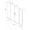 Mexen Velar Duo двукрилен плъзгащ се параван за вана 150 x 150 cm, графит, хром - 896-150-000-42-01
