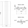 Mexen Line VS20SL панелен радиатор 2200 x 600 мм, централно долно свързване, 1520 W, бял - W6VS20SL-220-060-00