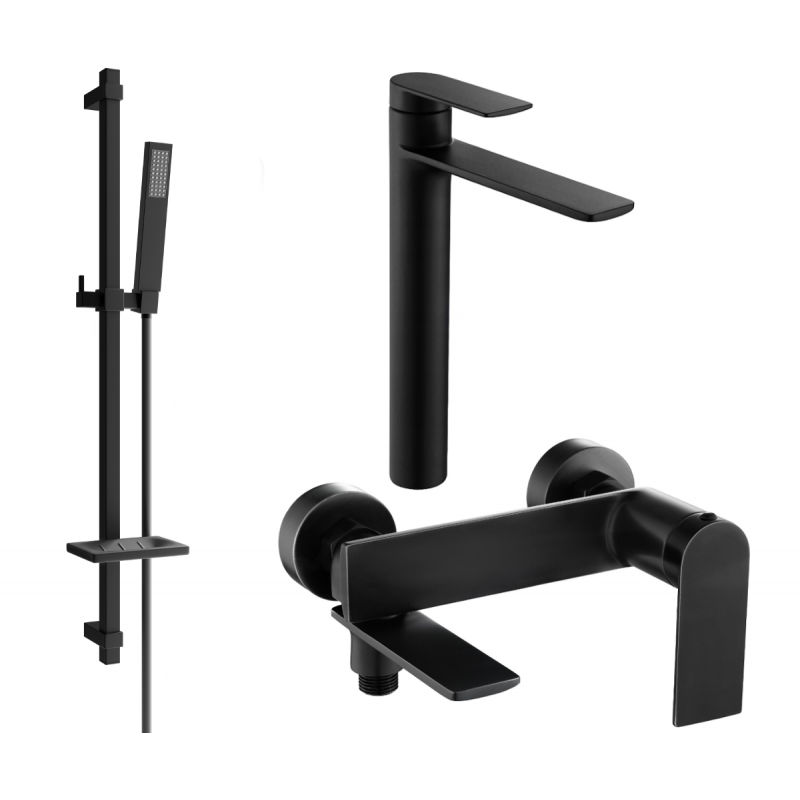 Mexen Zero DQ02 комплект за вана, черен - 7113DQ02-70