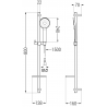 Mexen Zero DQ40 душ комплект, черен - 71114DQ40-70