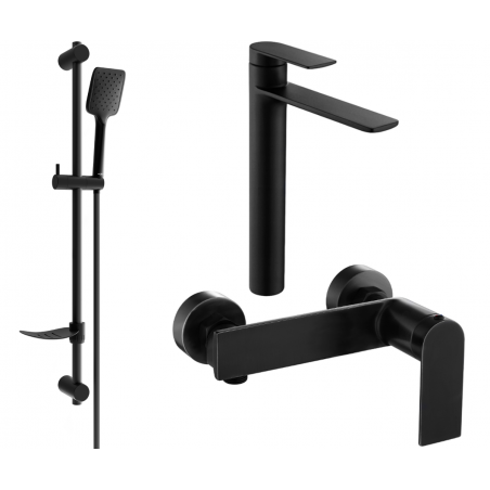 Mexen Zero DF62 душ комплект, черен - 71114DF62-70