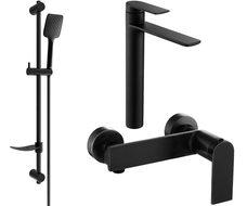 Mexen Zero DF62 душ комплект, черен - 71114DF62-70