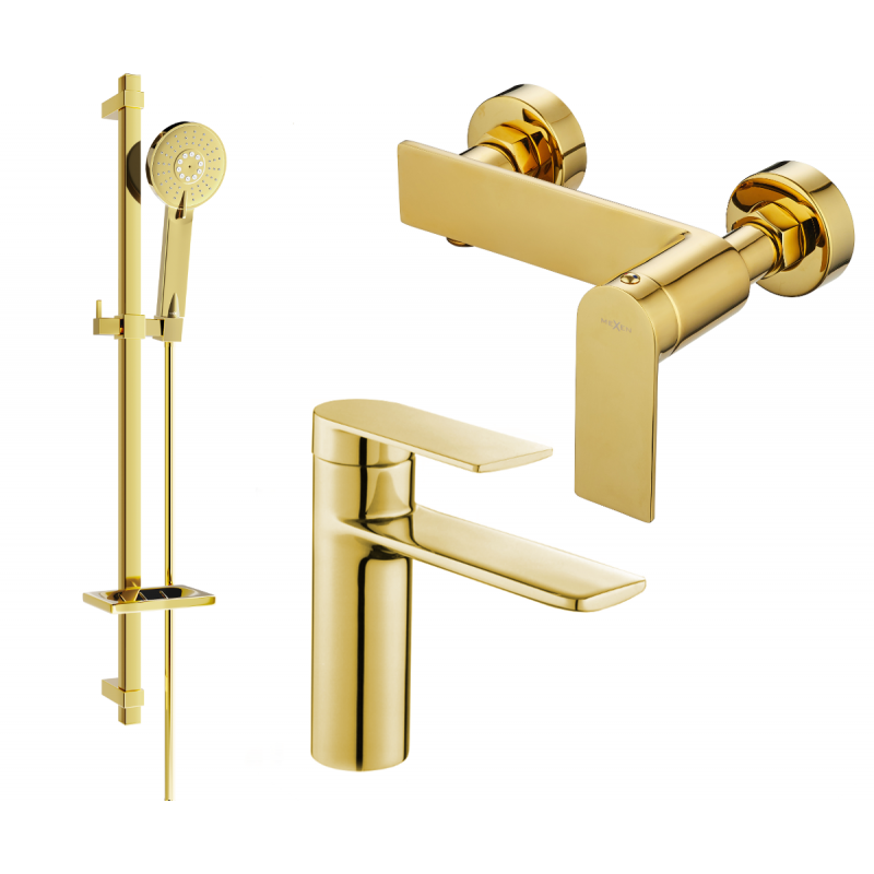 Mexen Zero DQ40 душ комплект, златен - 71104DQ40-50