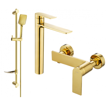 Mexen Zero DF62 душ комплект, златен - 71114DF62-50