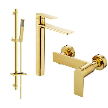 Mexen Zero DQ02 комплект за душ, златен - 71114DQ02-50