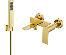Mexen Zero R02 смесител за вана с душ комплект, златен - 7113R02-50