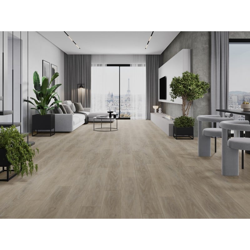 Mexen Parkland винилови панели 1240 x 182 mm SPC 6,5 mm, подложка IXPE 1,5 mm, 4 V-фуга, дъб
