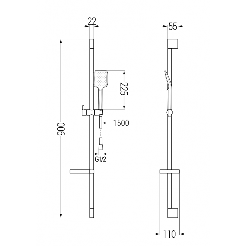 Mexen Alexa DS62 душ комплект, хром - 71204DS62-00