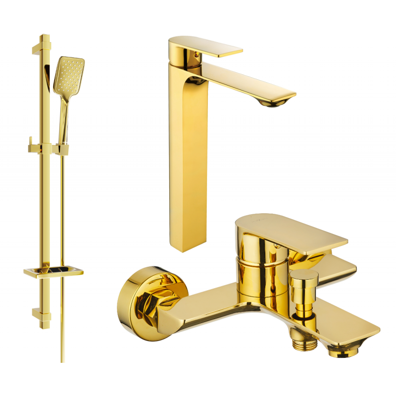 Mexen Alexa DQ62 комплект за вана, златен - 71213DQ62-50