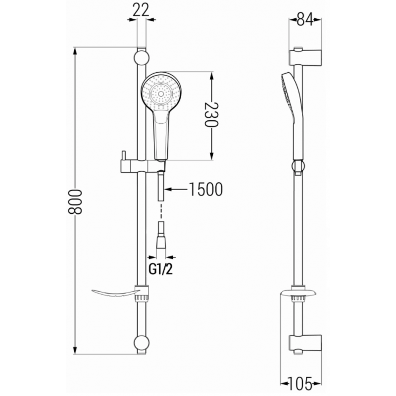 Mexen Alexa DQ40 комплект душ, черен - 71214DQ40-70