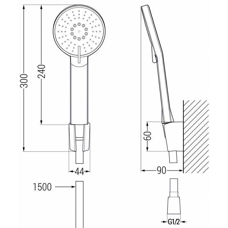 Mexen Alexa Комплект за вана R40, черен - 71213R40-70